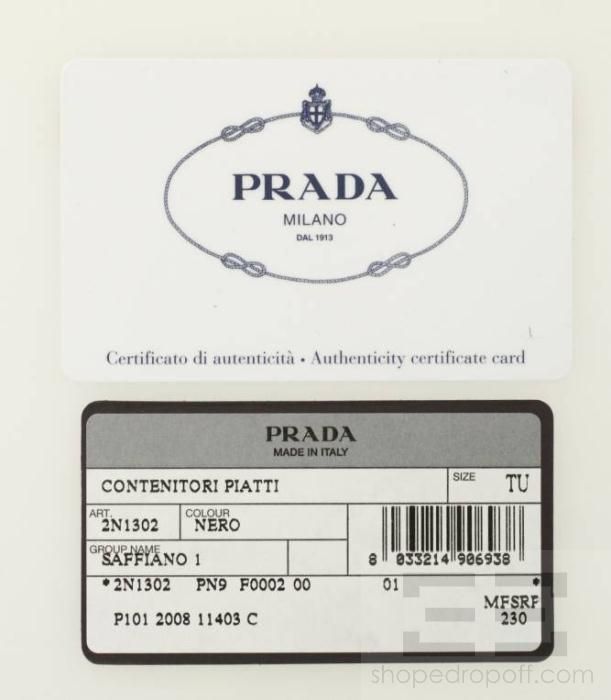 Prada Black Saffiano Leather Zip Pouch  