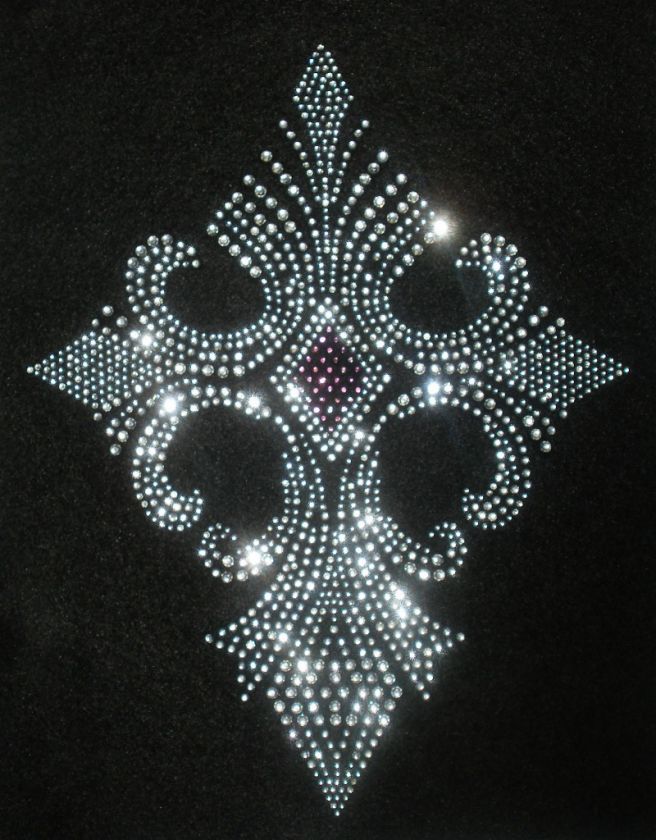 Rhinestone Transfer Diamond Cross Purple Center  