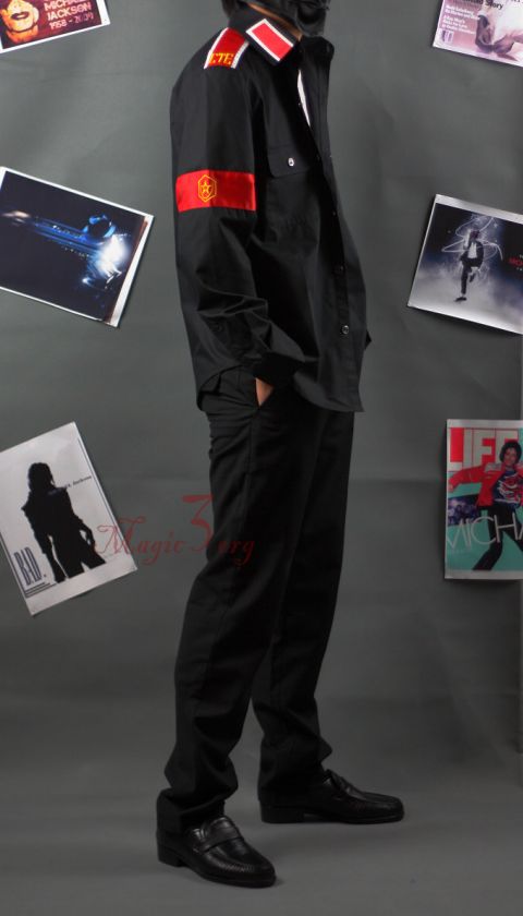 Look@ Michael Jackson CTE Black Shirt W/ Armband MJ costume Ectype 