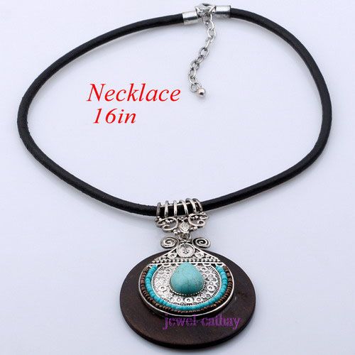 women black chain tibest silver mesh BLUE TURQUOISE BEAD MOOD fashion 