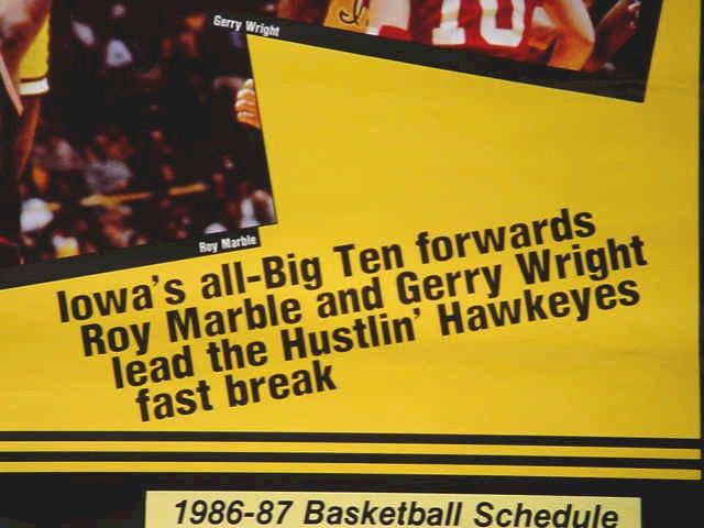   Hawkeyes 1986 1987 Football Basketball Double sided Schedule Poster