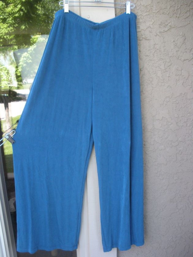 NWT $78 Chicos Travelers BLUE FOX WIDE LEG PANT 3 new  