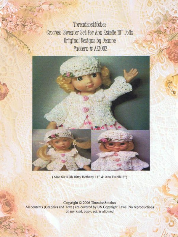 10 PDF CROCHET PATTERN #AE1002 FOR ANN ESTELLE 10  