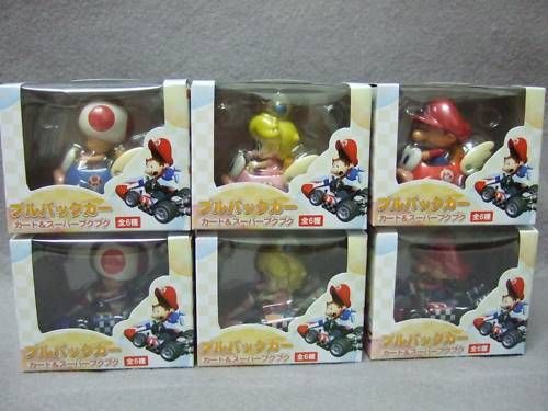 Nintendo MARIO KART Wii Figure BABY PEACH TOAD CAR 6pcs  