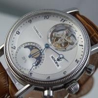 SS 29 1/2 moonphase date Real Flying Tourbillon watch  