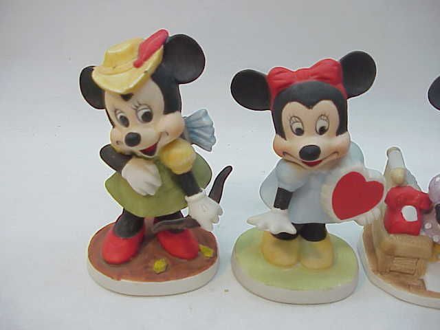 MINNIE MOUSE DISNEY FIGURINES LOT 4~SECRETARY HEART etc  