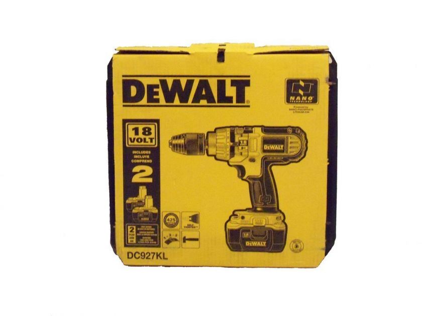 NEW DeWalt DC927KL 18 Volt 1/2 inch Hammerdrill/Impact Driver Case 