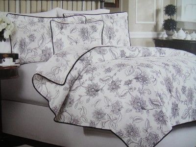 DOMAIN MIRABEL KING QUILT & SHAMS BLACK/WHITE 3PC  