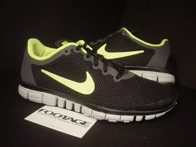 2010 Nike FREE 3.0 V2 BLACK VOLT YELLOW ANTHRACITE GREY DS NEW Sz 7 