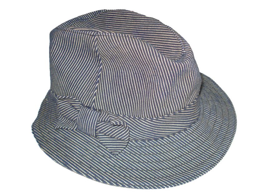 Ralph Lauren Blue White Stripe Polo Fedora Rugby Hat  