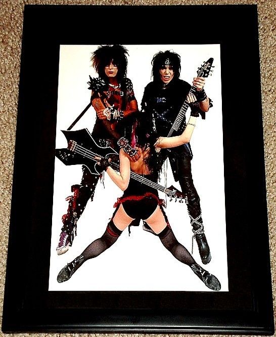 MOTLEY CRUE NIKKI SIXX MICK MARRS FRAMED 80s PORTRAIT  