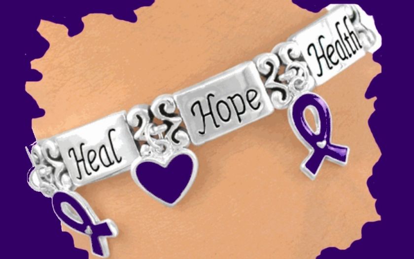 Bracelet Awareness PURPLE Charms Lupus Cancer Jewelry  