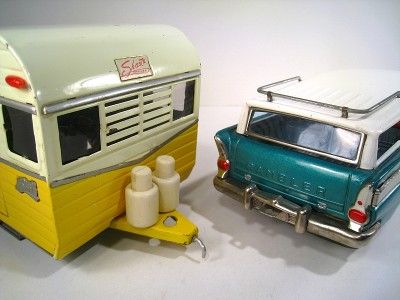   Tin Friction 1959 Rambler Station Wagon & Shasta Travel Trailer 22.5