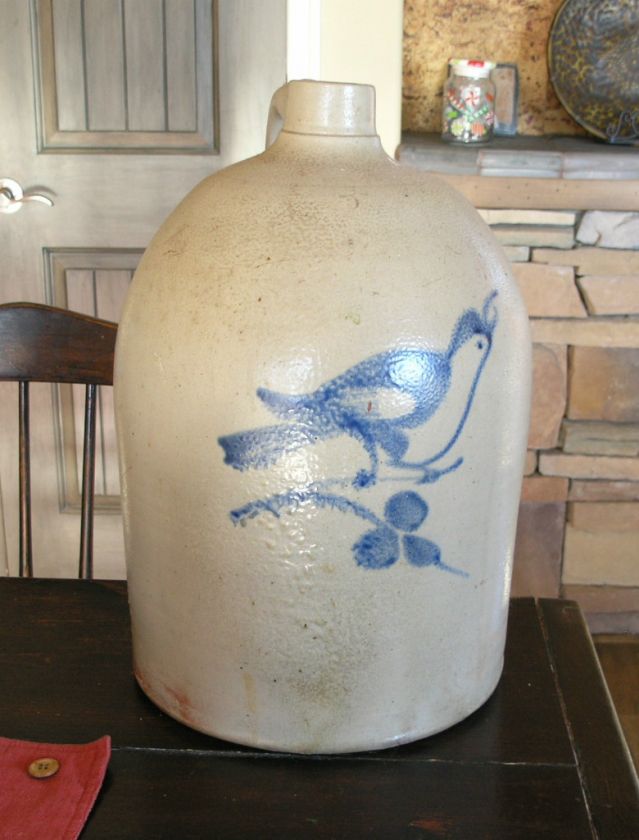 Late 1800s Pennsylvania Bluebird Crock  