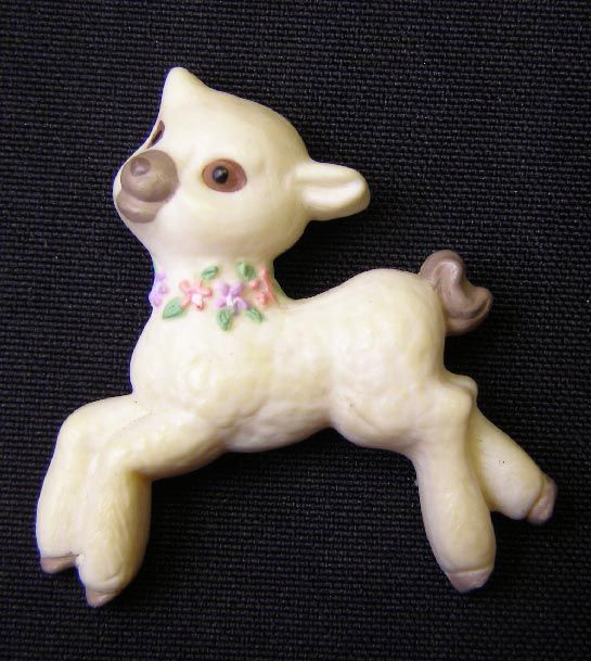 Vintage Hallmark Bouncing Spring Lamb Brooch 1983 Pin  