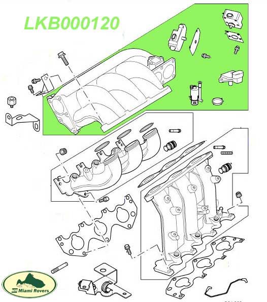 LAND ROVER UPPER INTAKE INLET MANIFOLD FREELANDER 02 05 LKB000120 OEM 