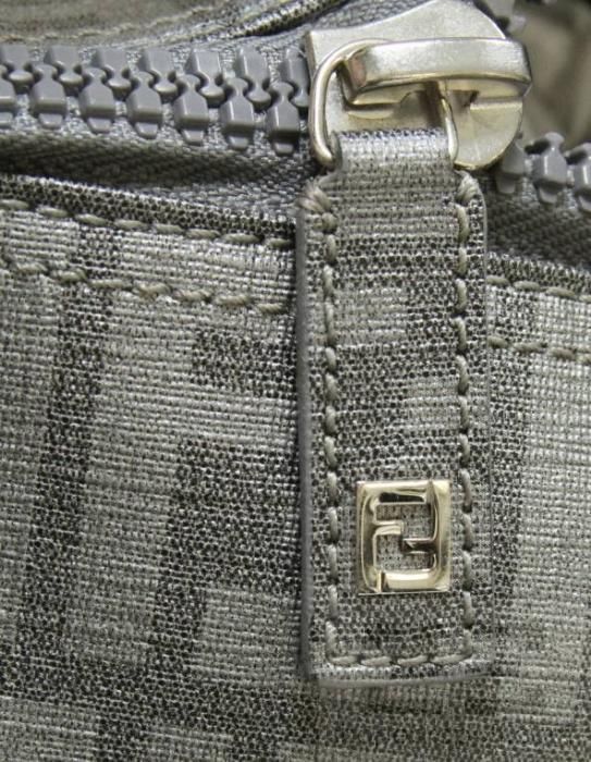 Fendi Grey Zucca Spalmati Monogram Coated Canvas Mens Large Tote Bag 