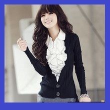 Korean Fashion Office Ladies Fake 2pcs Knit Top 5311B  