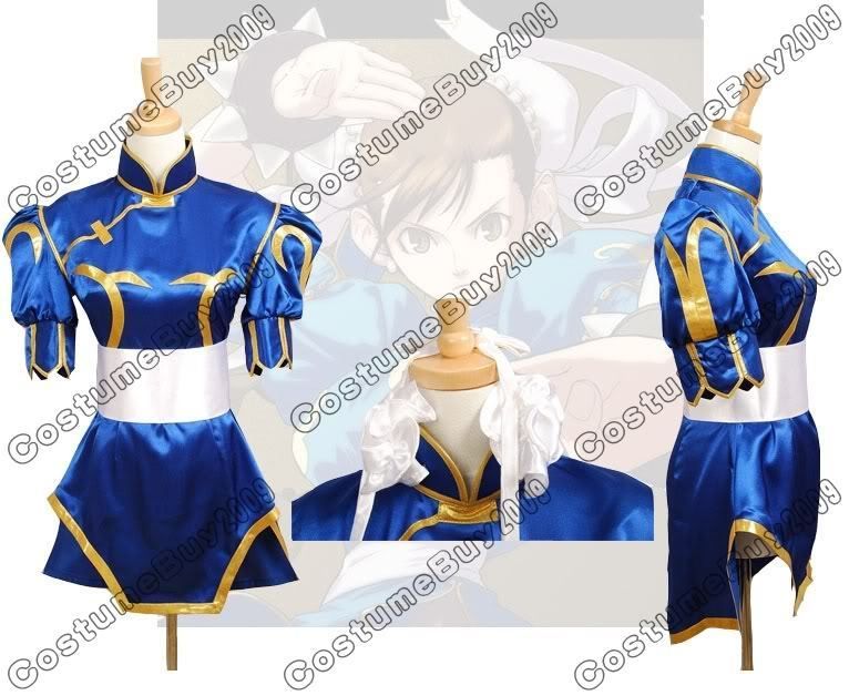 Street Fighter Chun Li Blue Cosplay Costume Chunli  