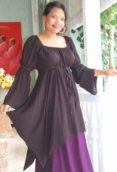 E456 BLACK/BLOUSE TOP SHIRT MADE 2 ORDER S M L  