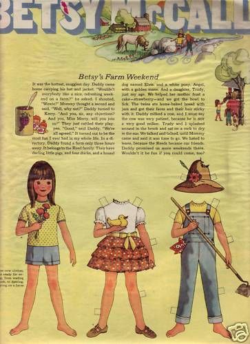 BETSY McCALL PAPER DOLL BETSY S FARM WEEKEND  1969  