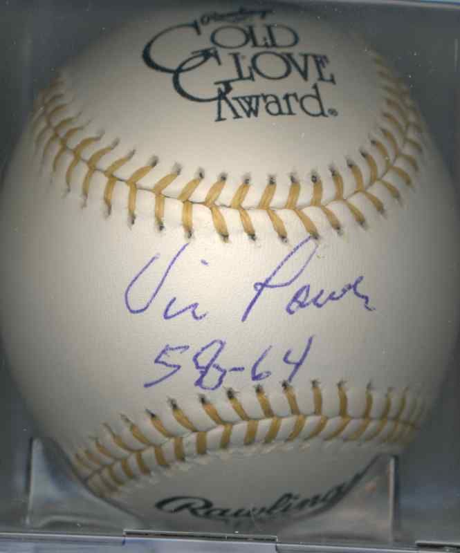 Vic Power 1962 Minnesota Twins Gold Glove Signed Ball  