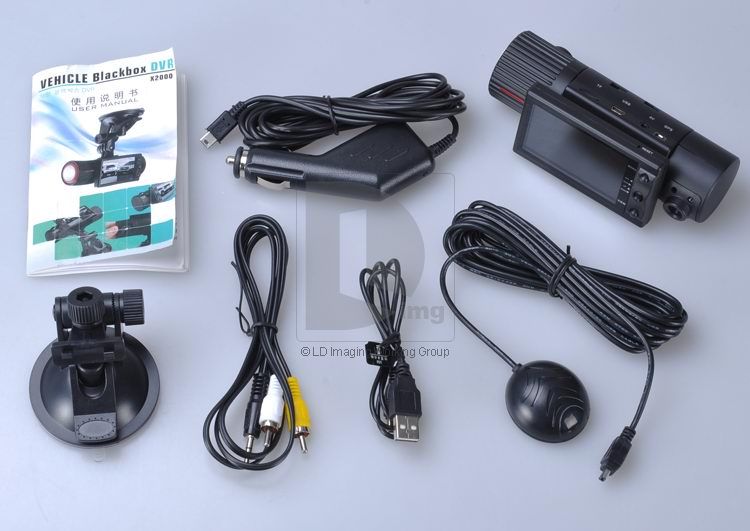 Dual 2 Camera 10 Night Vision LED Light G Sensor GPS Vehicle DVR Car 