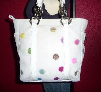 COACH Gallery POLKA DOT Rare Lunch Tote Purse Shoulder Bag 9763  