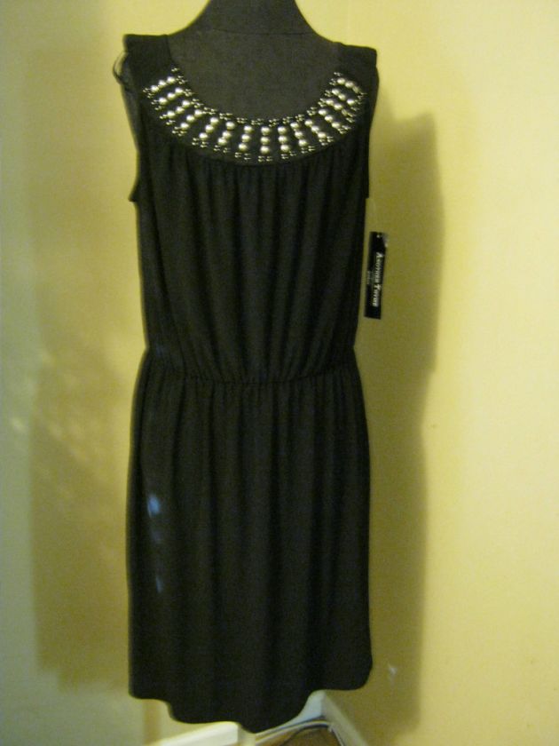 new Another Thyme stud embellished dress 16W career professional black 