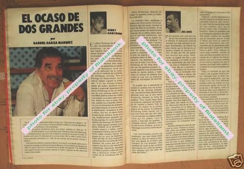 Argentina Magazine El Grafico w Garcia Marquez Article  