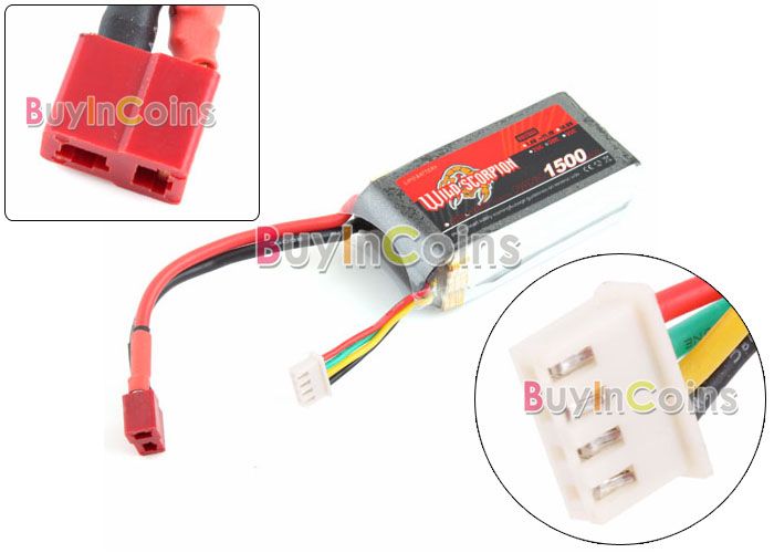 11.1V 1500mAh 30C Li polymer Battery RC Helicopter JST  