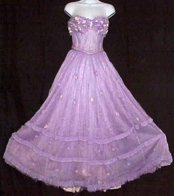 1940s 1960S STRAPLESS EVENING GOWN CHARACTER FAIRY PRINCESS  