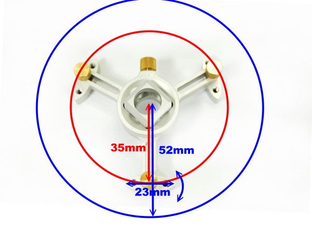   of the fulcrum let the measurable range to 52mm angle from 90 to 150