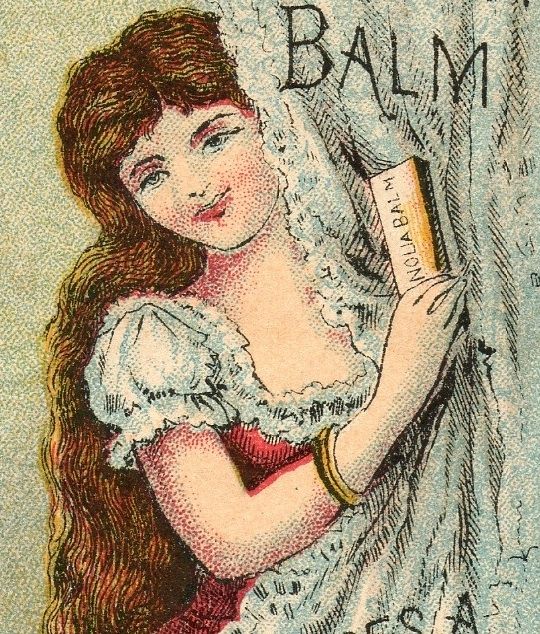 1800s Pimple CURE Hagans Magnolia Balm Beauty ad CARD  