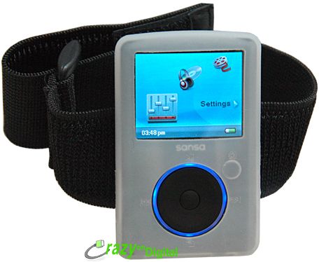 White Skin case with armband for Sandisk Sansa Fuze  Player