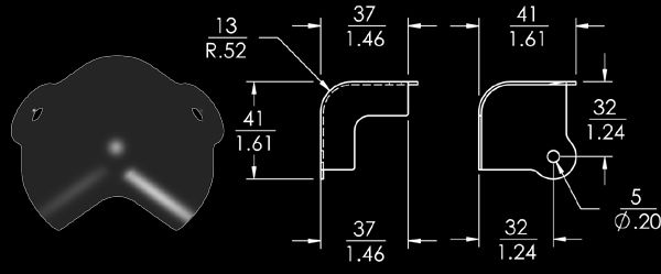 Black 2 Leg Cabinet Amp Speaker Corner  