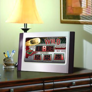 Minnesota Wild Scoreboard Desk Alarm Clock, Date & Temp  