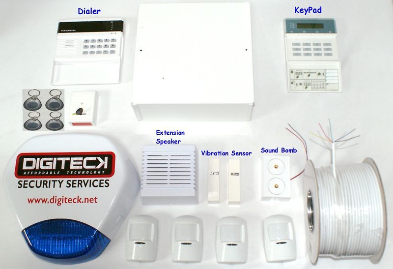 AC7 8 ZONE PANEL WITH PROXY KEYPAD WIRED BURGLAR ALARM  