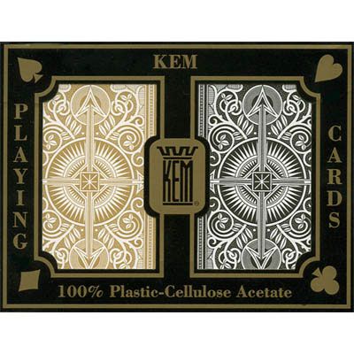 KEM Plastic Playing Cards Arrow Gold/Black Poker Reg  