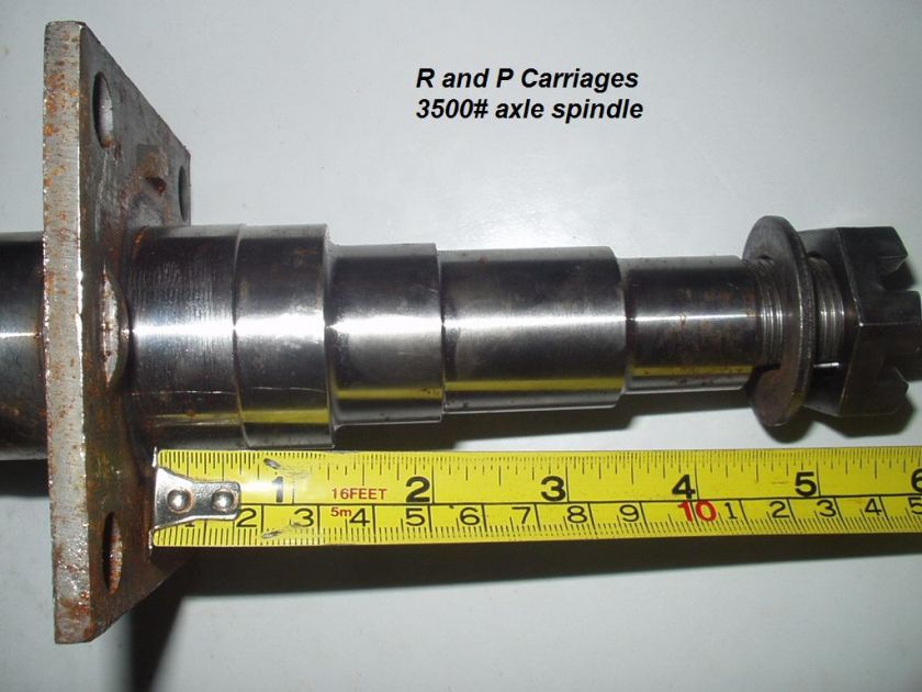 Trailer Axle Spindle w brake plate bracket flange 3500#  