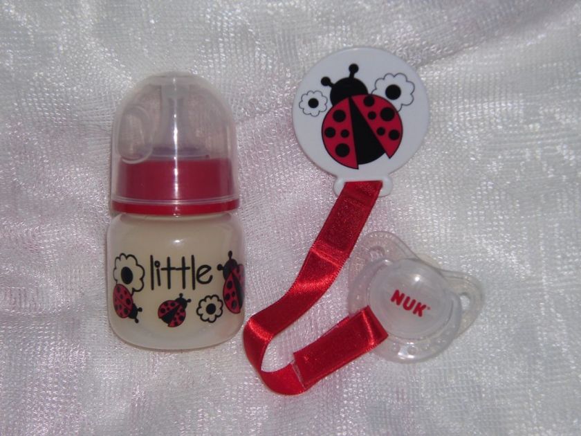 Baby Alive Custom Preemie Fake Formula 2oz Bottle Pacifier Clip Set 