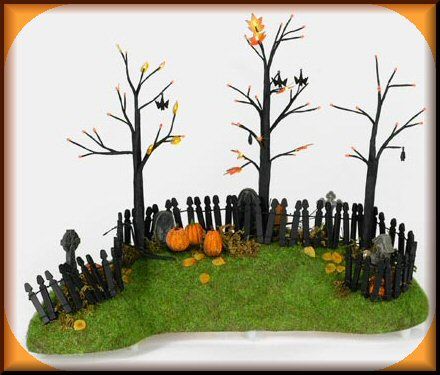 Haunted Fiber Optic Backdrop Dept. 56 Halloween Village Item 