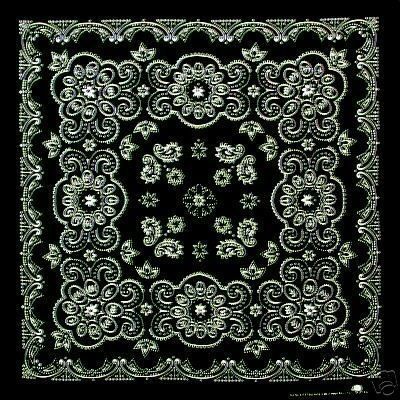 XL BLACK PAISLEY Bandana 27Wrap Bandanas Bandanna BIG  