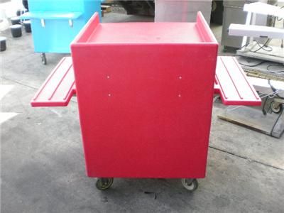 Cambro Red Mobile Cash Register Stand Cart on Casters  