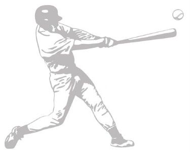 Baseball Grand Slam Shadows Peel & Stick Wall Mural New  