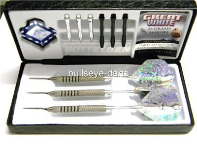 BOTTELSEN GREAT WHITE 2442GW2 24 GRAM STEEL TIP DARTS  