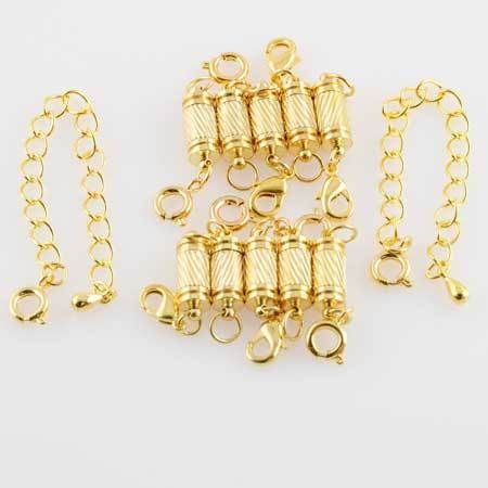 14kt Gp Magnetic Clasp & Chain Necklace Extender Set  