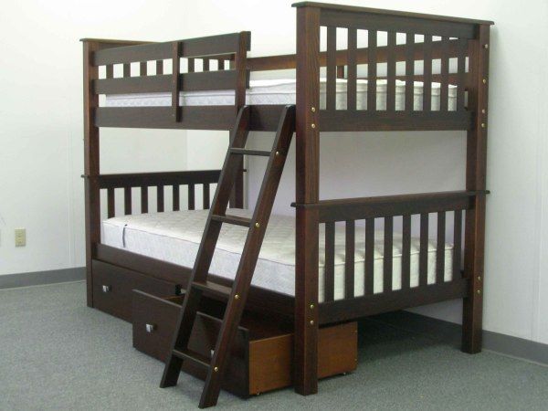 Bunk Bed   Twin over Twin Mission Cappuccino with Drawers for only $ 