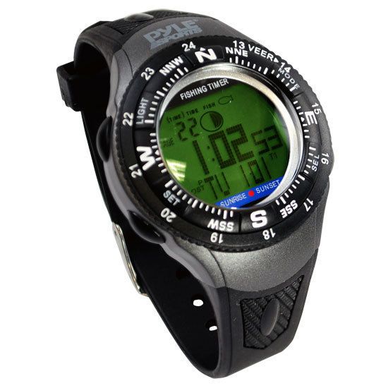 Outdoor Digital Fishing Watch New Pyle Sport With Moon Phase, Tides 
