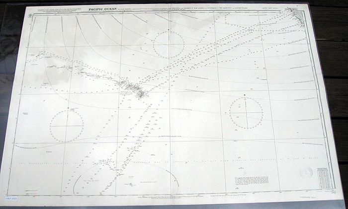 HAWAII to S FRANCISCO * 1922 PACIFIC ADMIRALTY CHART Lg  